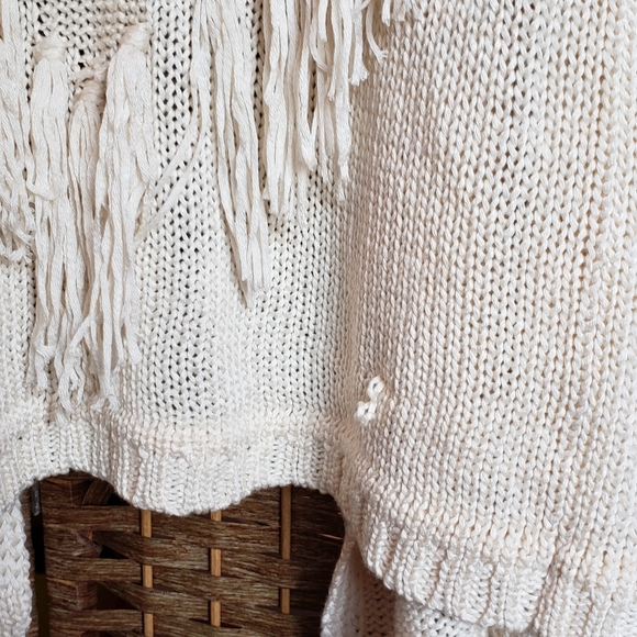 Forever 21 Knit Fringe Tassel Cream Cardig… - Picture 7 of 7